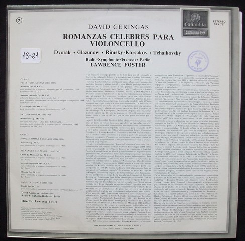 Album herunterladen David Geringas Lawrence Foster RadioSymphonieOrchester Berlin - Berühmte Celloromanzen