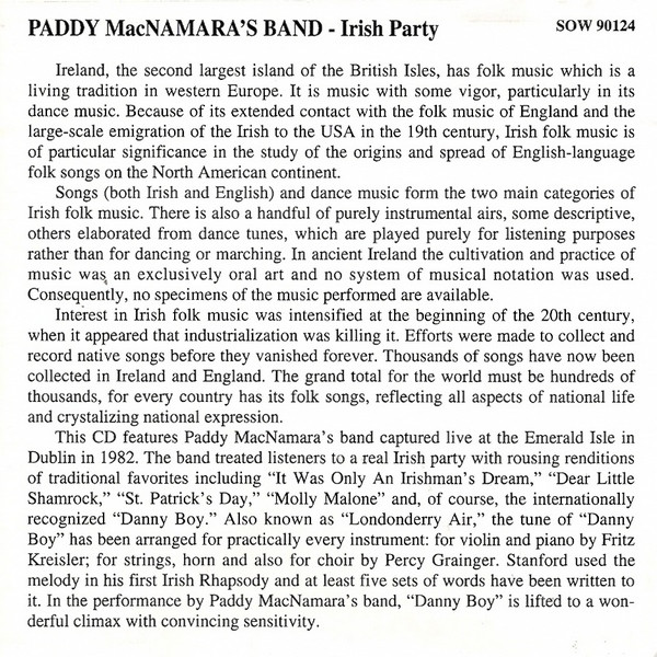 Album herunterladen Paddy MacNamara's Band - Irish Party