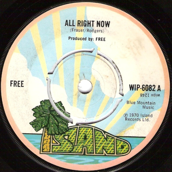 Free – All Right Now (1970, 3 Prong Centre, Pink Labels, Vinyl