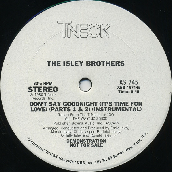 descargar álbum The Isley Brothers - Dont Say Goodnight Its Time For Love Parts 1 2