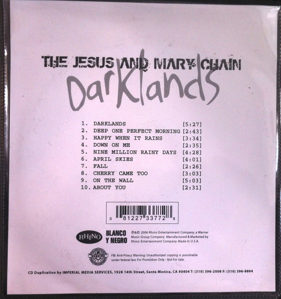 The Jesus And Mary Chain – Darklands (2006, CDr) - Discogs