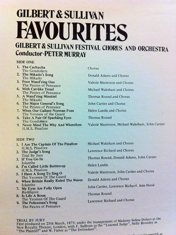lataa albumi Gilbert And Sullivan, Gilbert And Sullivan Festival Chorus And Orchestra - Gilbert And Sullivan Favourites