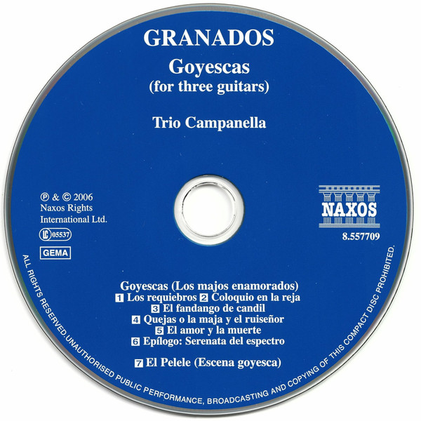 baixar álbum Granados Trio Campanella - Goyescas El Pelele For Three Guitars