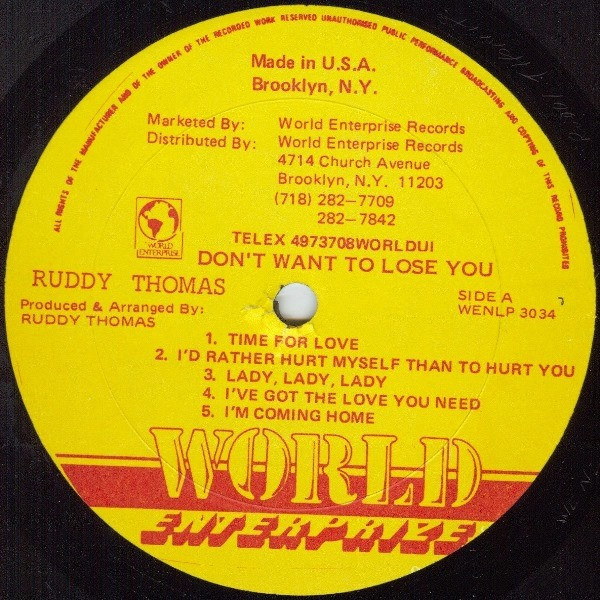 ladda ner album Ruddy Thomas - Dont Want To Lose You