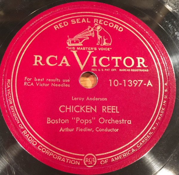 BOSTON POPS ARTHUR FIEDLER CHICKEN REEL/FIDDLE FADDLE RCA レッド