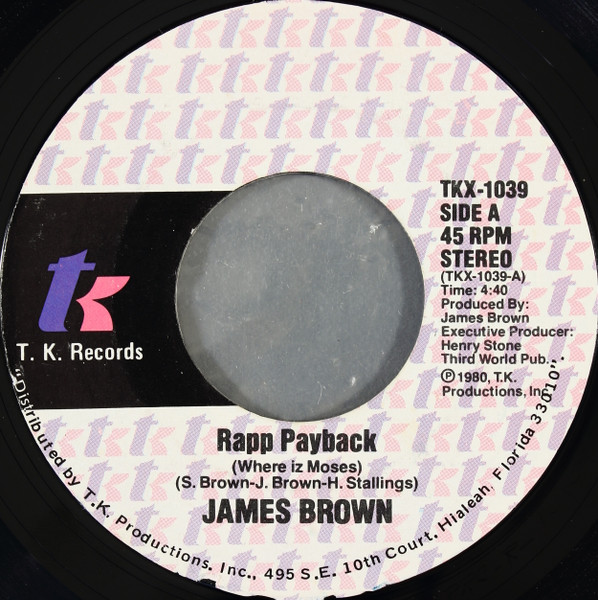 James Brown Rapp Payback Where Iz Moses 1980 Prc Richmond Pressing Vinyl Discogs 