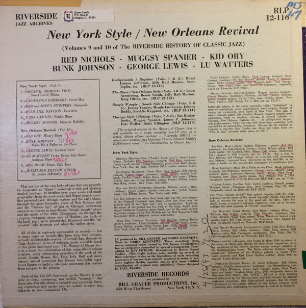 télécharger l'album Various - The Riverside History Of Classic Jazz Volumes 9 10 New York StyleNew Orleans Revival