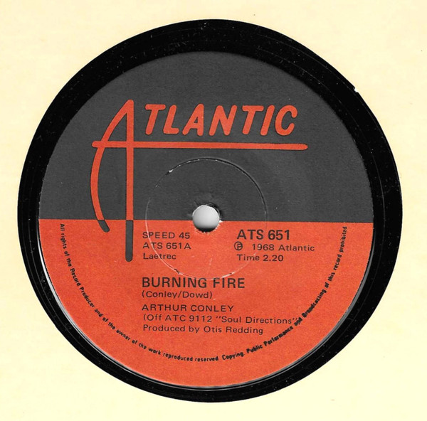 Arthur Conley – Burning Fire (1968, Vinyl) - Discogs