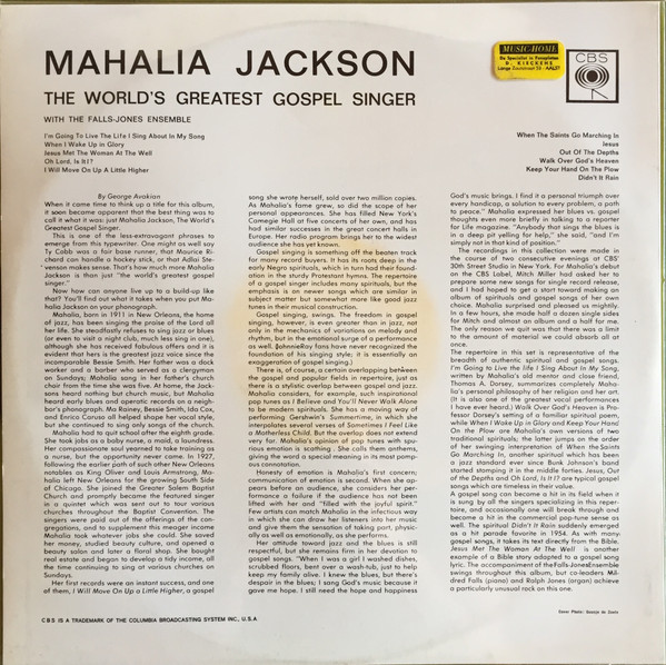 descargar álbum Mahalia Jackson And The FallsJones Ensemble - The Worlds Greatest Gospel Singer
