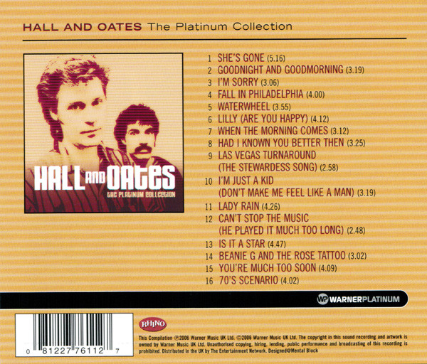 Album herunterladen Hall And Oates - The Platinum Collection