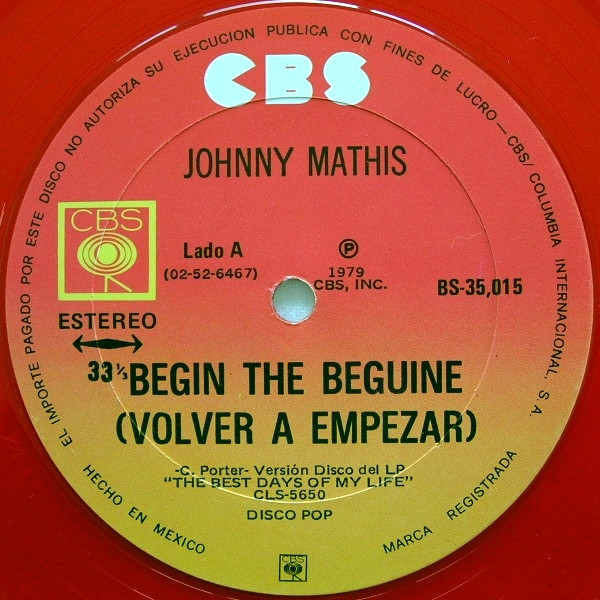 Johnny Mathis – Begin The Beguine / Gone, Gone, Gone (1979, Vinyl 