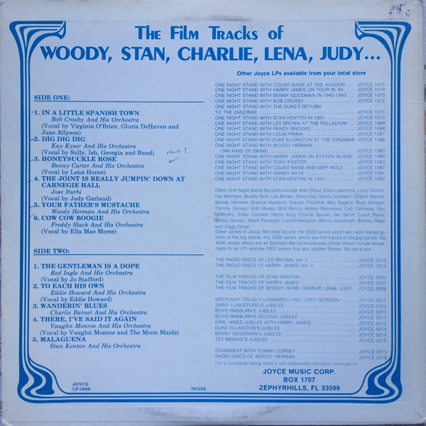 last ned album Woody Herman, Stan Kenton, Charlie Barnet - The Film Tracks of Woody Stan Charlie Lena Judy