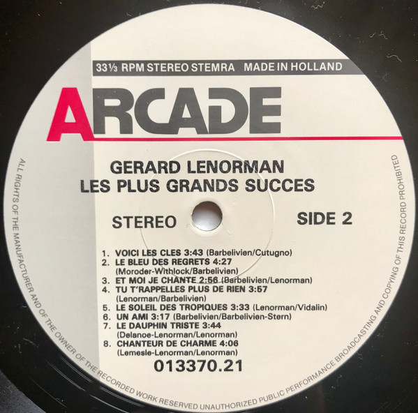 lataa albumi Gerard Lenorman - Les Plus Grands Succes