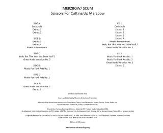 last ned album Merzbow SCUM - Scissors For Cutting Up Merzbow