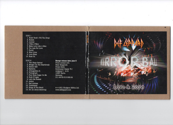 Def Leppard - Mirror Ball - Live & More | Releases | Discogs