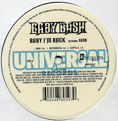 Baby, I'm Back - song and lyrics by Baby Bash, Akon