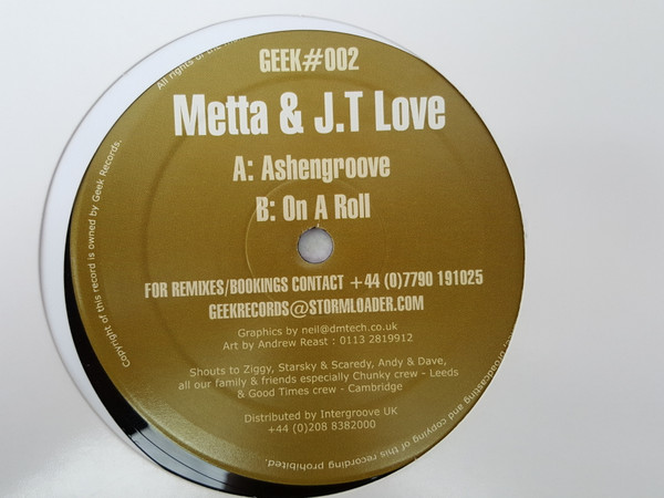 Metta & J.T. Love – Ashengroove / On A Roll (2002, Vinyl) - Discogs