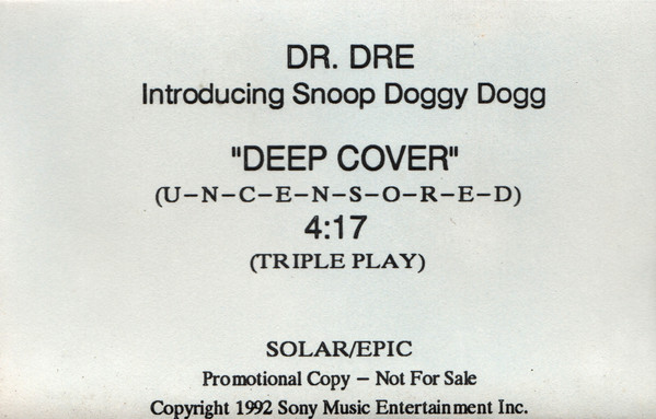 Dr. Dre Introducing Snoop Doggy Dogg – Deep Cover (1992, Vinyl