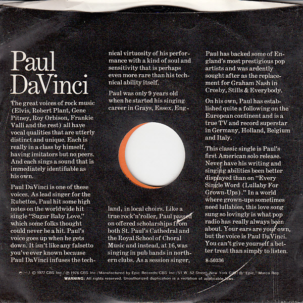 télécharger l'album Paul Da Vinci - Every Single Word Lullaby For Grownups