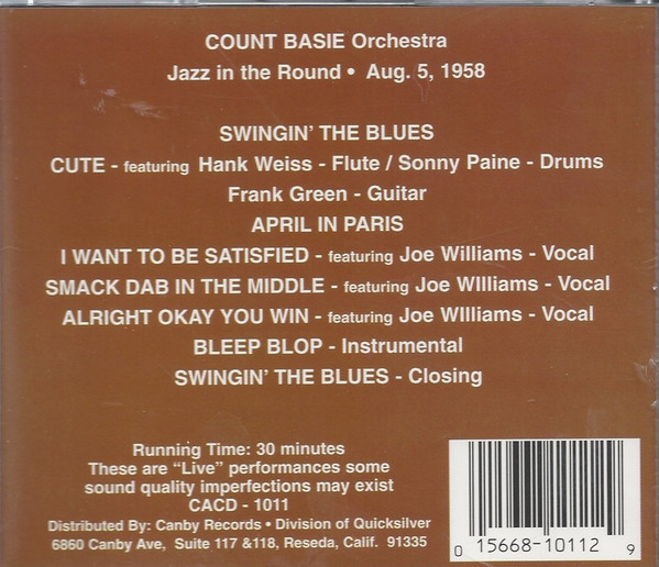 Album herunterladen Count Basie Orchestra - Jazz In The Round Aug 5 1958
