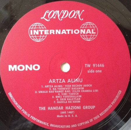 Album herunterladen The Hanor Hazioni Singers - Artza Alinu