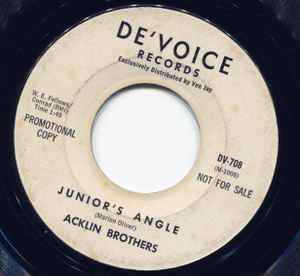 Acklin Brothers - Junior's Angle / I Want My Baby album cover