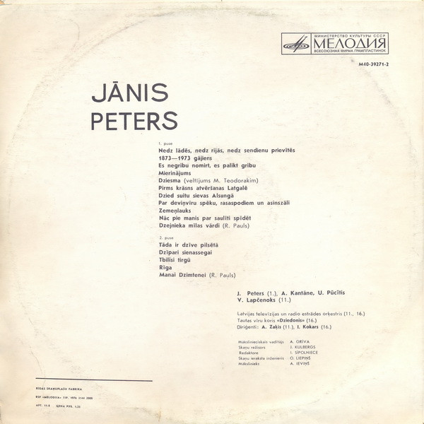 descargar álbum Jānis Peters - Jānis Peters