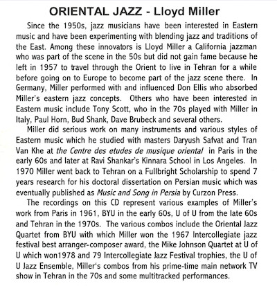 Album herunterladen Lloyd Miller - Oriental Jazz