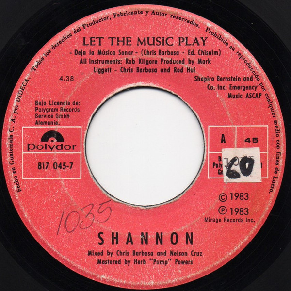 baixar álbum Shannon - Let The Music Play Deja La Música Sonar Let The Music Play Dub Instrumental