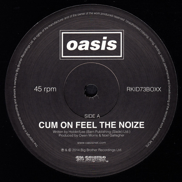 Oasis – Cum On Feel The Noize (2014, Vinyl) - Discogs
