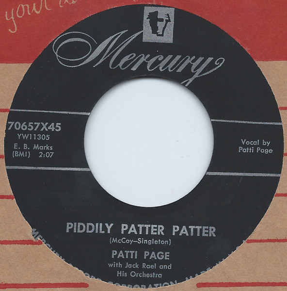 Patti Page With Jack Rael And His Orchestra – Piddily Patter Patter / Every  Day (1955