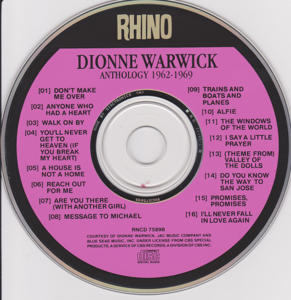 baixar álbum Dionne Warwick - Anthology 1962 1969