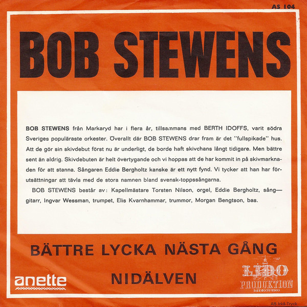 last ned album Bob Stewens - Nidälven Bättre Lycka Nästa Gång