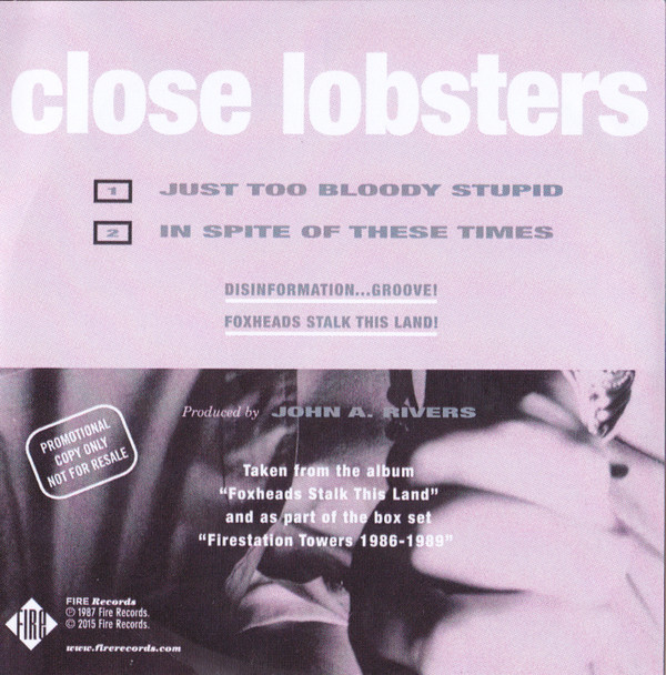 ladda ner album Close Lobsters - Just Too Bloody Stupid In Spite Of These Times