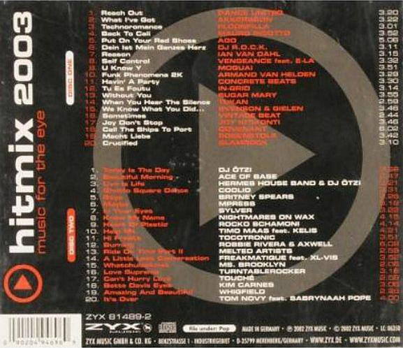 Album herunterladen Various - Hitmix 2003 Music For The Eye