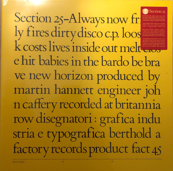 Section 25 – Always Now (2019, Vinyl) - Discogs