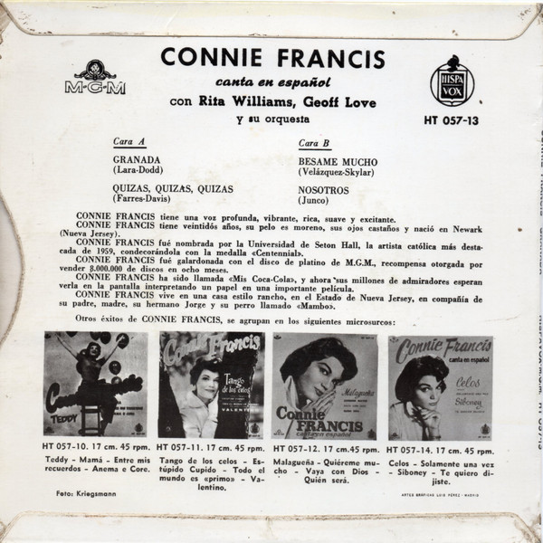 Album herunterladen Connie Francis - Canta En Espanol