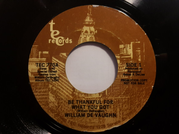 William DeVaughn – Be Thankful For What You Got (1980, Vinyl 