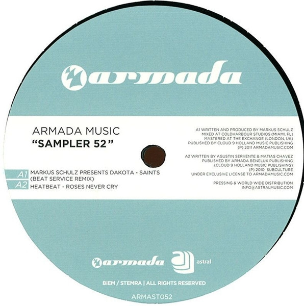 Armada Music Sampler 52 2011 Vinyl Discogs