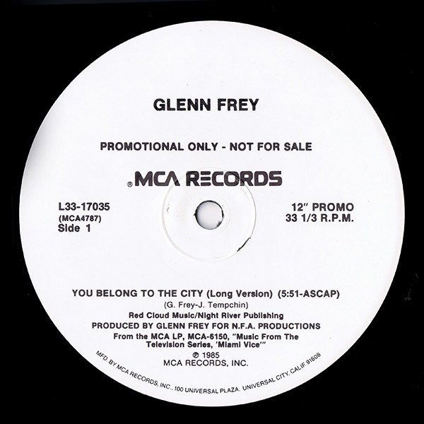 Glenn Frey – You Belong To The City (1985, Vinyl) - Discogs