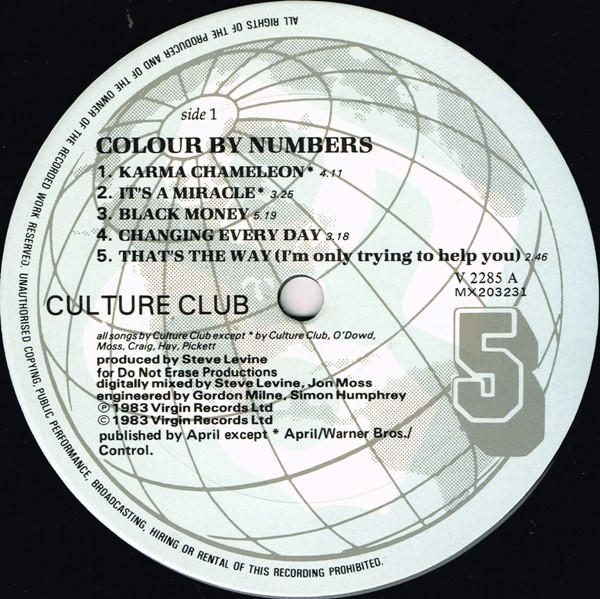 Culture Club - Colour By Numbers | Virgin (V2285) - 3