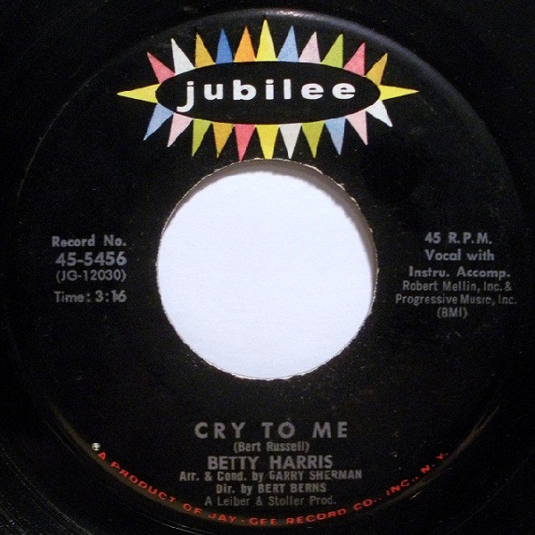 Betty Harris – Cry To Me / I'll Be A Liar (1963, Vinyl) - Discogs