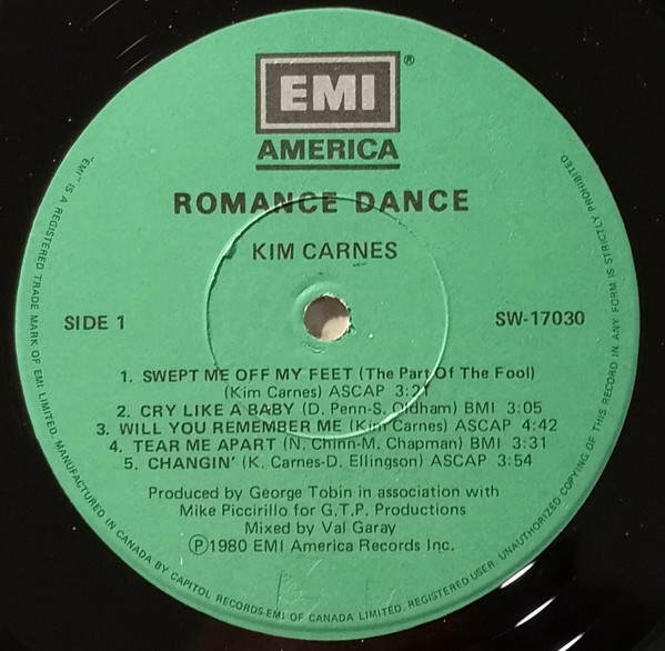 Kim Carnes - Romance Dance | EMI America (SW-17030) - 4