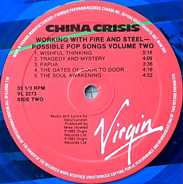 télécharger l'album China Crisis - Working With Fire And Steel Possible Pop Songs Volume Two