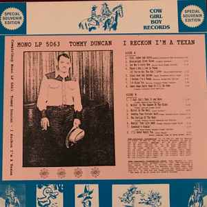 Tommy Duncan - I Reckon I'm A Texan album cover