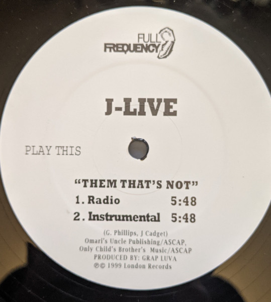 J-Live – Them That's Not (1999, Vinyl) - Discogs