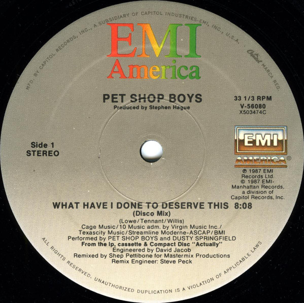 Pet Shop Boys With Dusty Springfield / Pet Shop Boys – What Have I