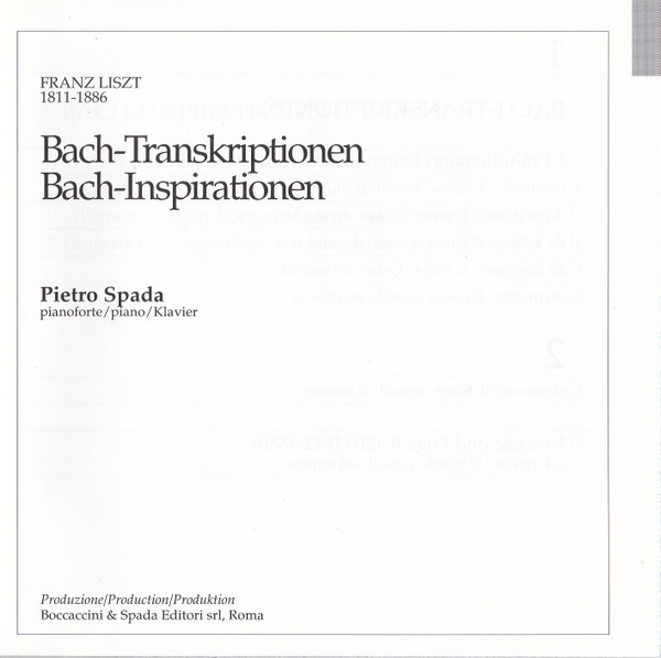 last ned album Franz Liszt, Pietro Spada - Bach Transkriptionen Bach Inspirationen