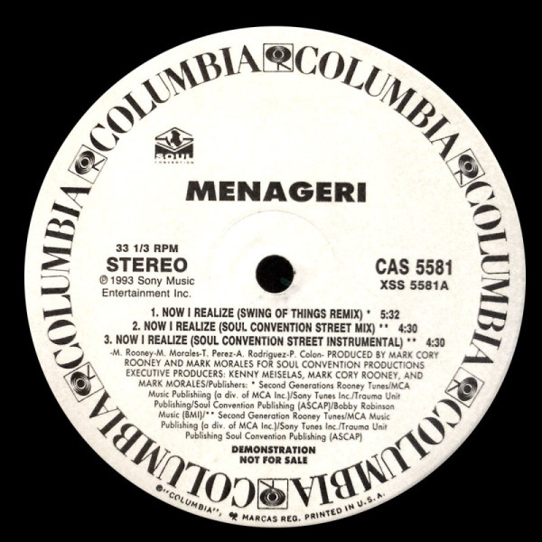 Menageri – Now I Realize (1993, Vinyl) - Discogs