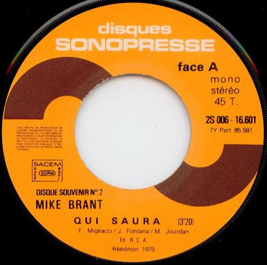 descargar álbum Mike Brant - Disque Souvenir N2